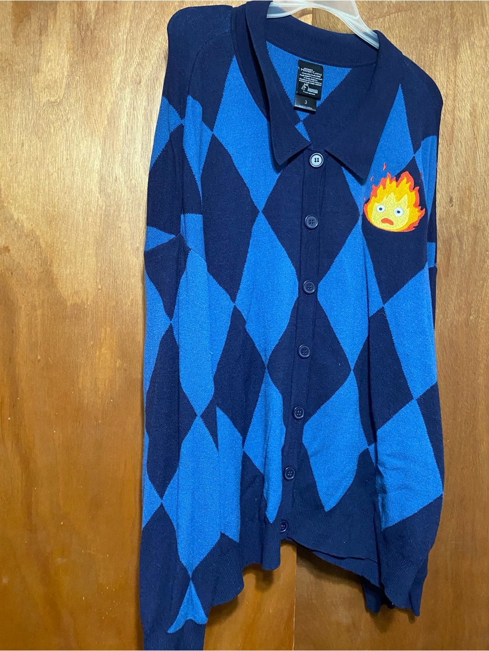 Howl’s Moving Castle by Studio Ghibli Navy and Bright Blue Argyle Cardigan